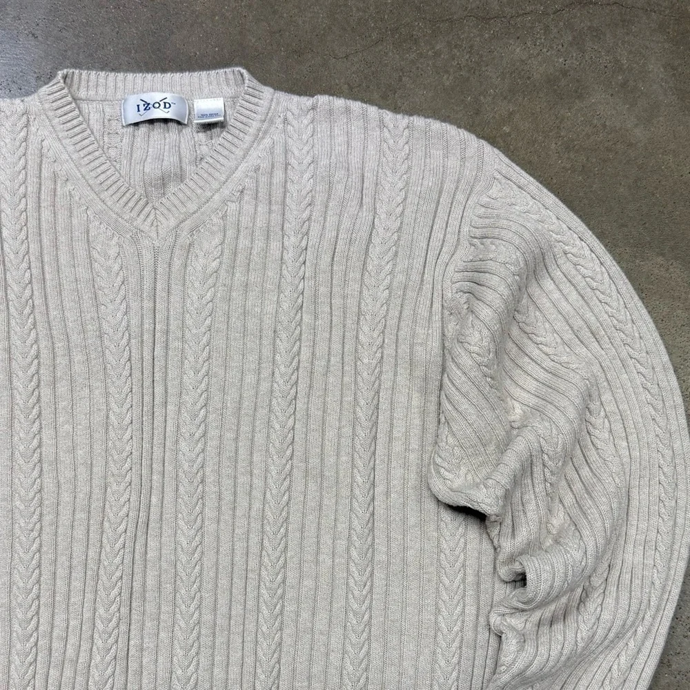 Vintage IZOD Thick Cable Knit Sweater Preppy Pullover Hong Kong